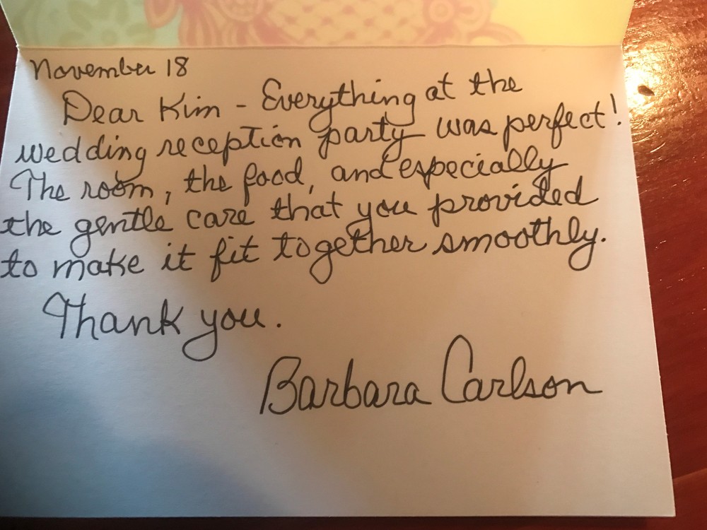 Thank you from Barbara Carlson